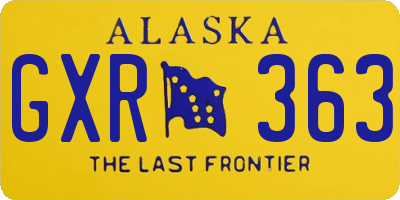 AK license plate GXR363
