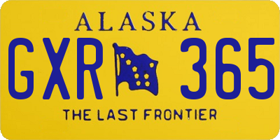 AK license plate GXR365