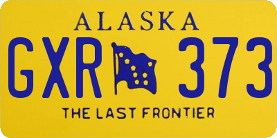 AK license plate GXR373