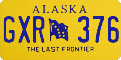 AK license plate GXR376