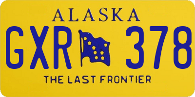 AK license plate GXR378