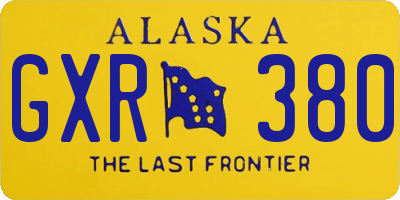 AK license plate GXR380