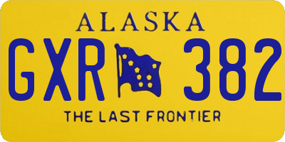 AK license plate GXR382