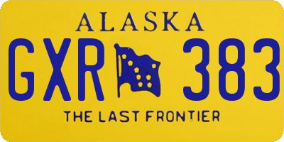 AK license plate GXR383