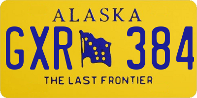 AK license plate GXR384