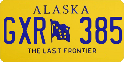 AK license plate GXR385