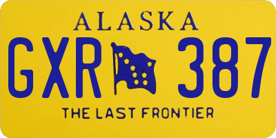 AK license plate GXR387