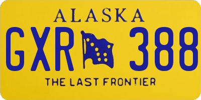 AK license plate GXR388