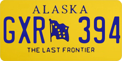 AK license plate GXR394