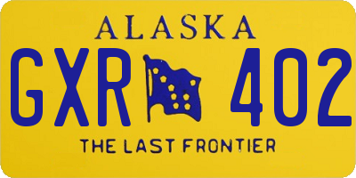 AK license plate GXR402