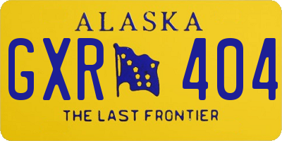 AK license plate GXR404