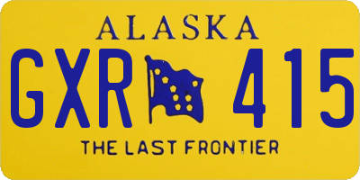 AK license plate GXR415