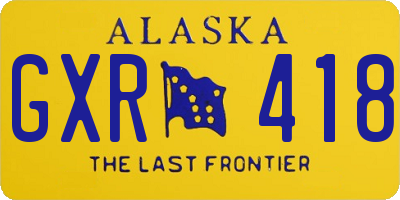 AK license plate GXR418