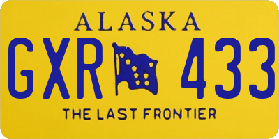 AK license plate GXR433