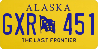 AK license plate GXR451