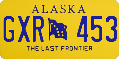 AK license plate GXR453