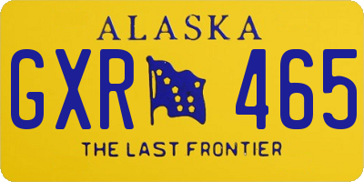 AK license plate GXR465