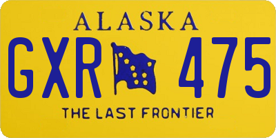 AK license plate GXR475