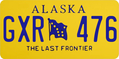 AK license plate GXR476