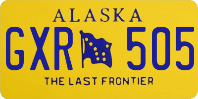 AK license plate GXR505