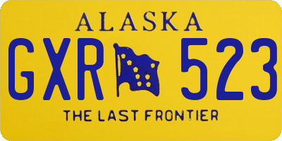AK license plate GXR523
