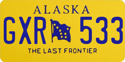 AK license plate GXR533