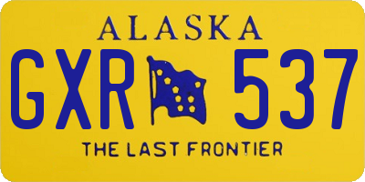 AK license plate GXR537