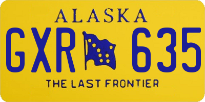 AK license plate GXR635