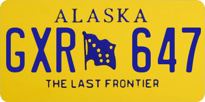 AK license plate GXR647