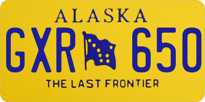 AK license plate GXR650