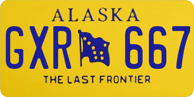 AK license plate GXR667