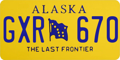 AK license plate GXR670