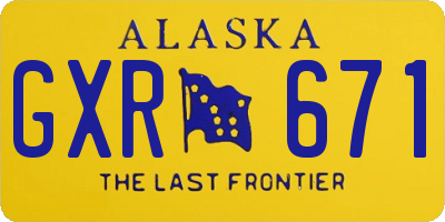 AK license plate GXR671