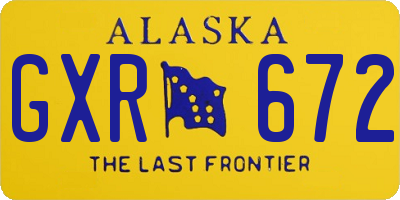 AK license plate GXR672