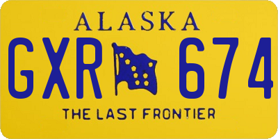 AK license plate GXR674