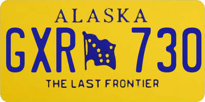 AK license plate GXR730