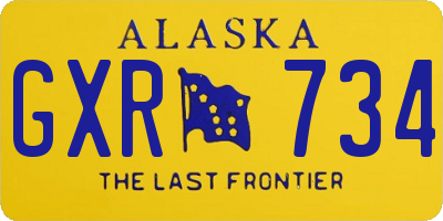 AK license plate GXR734