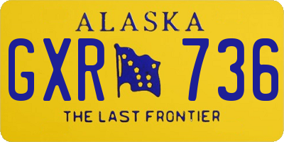 AK license plate GXR736