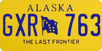 AK license plate GXR763