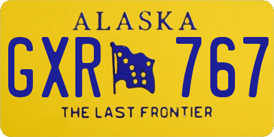 AK license plate GXR767