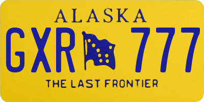 AK license plate GXR777