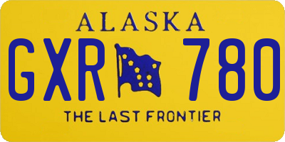 AK license plate GXR780