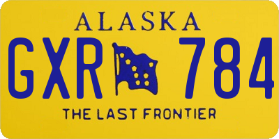 AK license plate GXR784