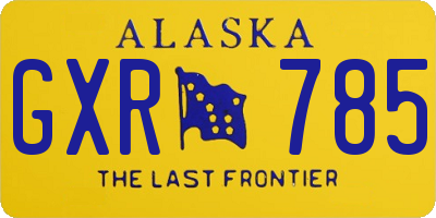 AK license plate GXR785