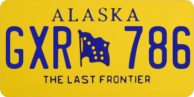 AK license plate GXR786