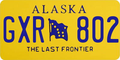 AK license plate GXR802