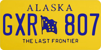 AK license plate GXR807