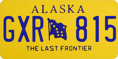 AK license plate GXR815