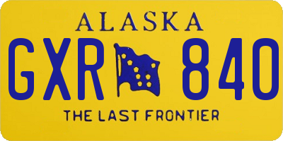 AK license plate GXR840