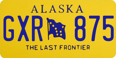 AK license plate GXR875